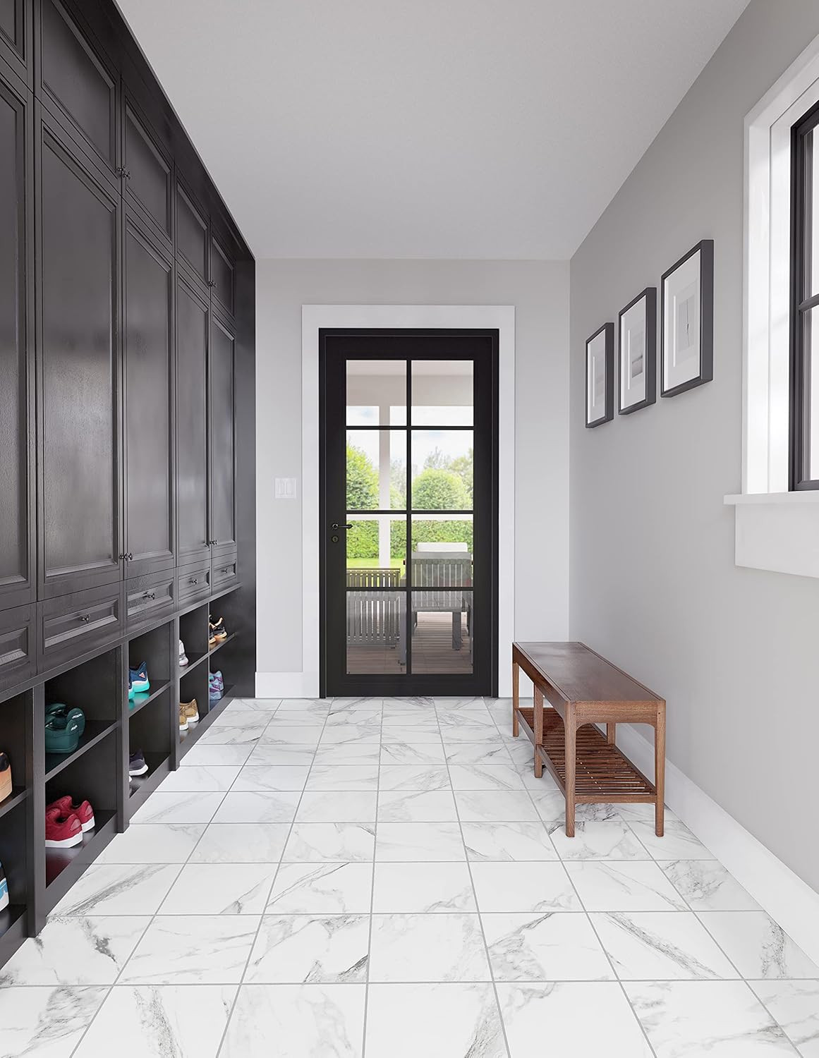 Matte White Porcelain Marble Look Tile 12″ x 12″ – 13 Pieces