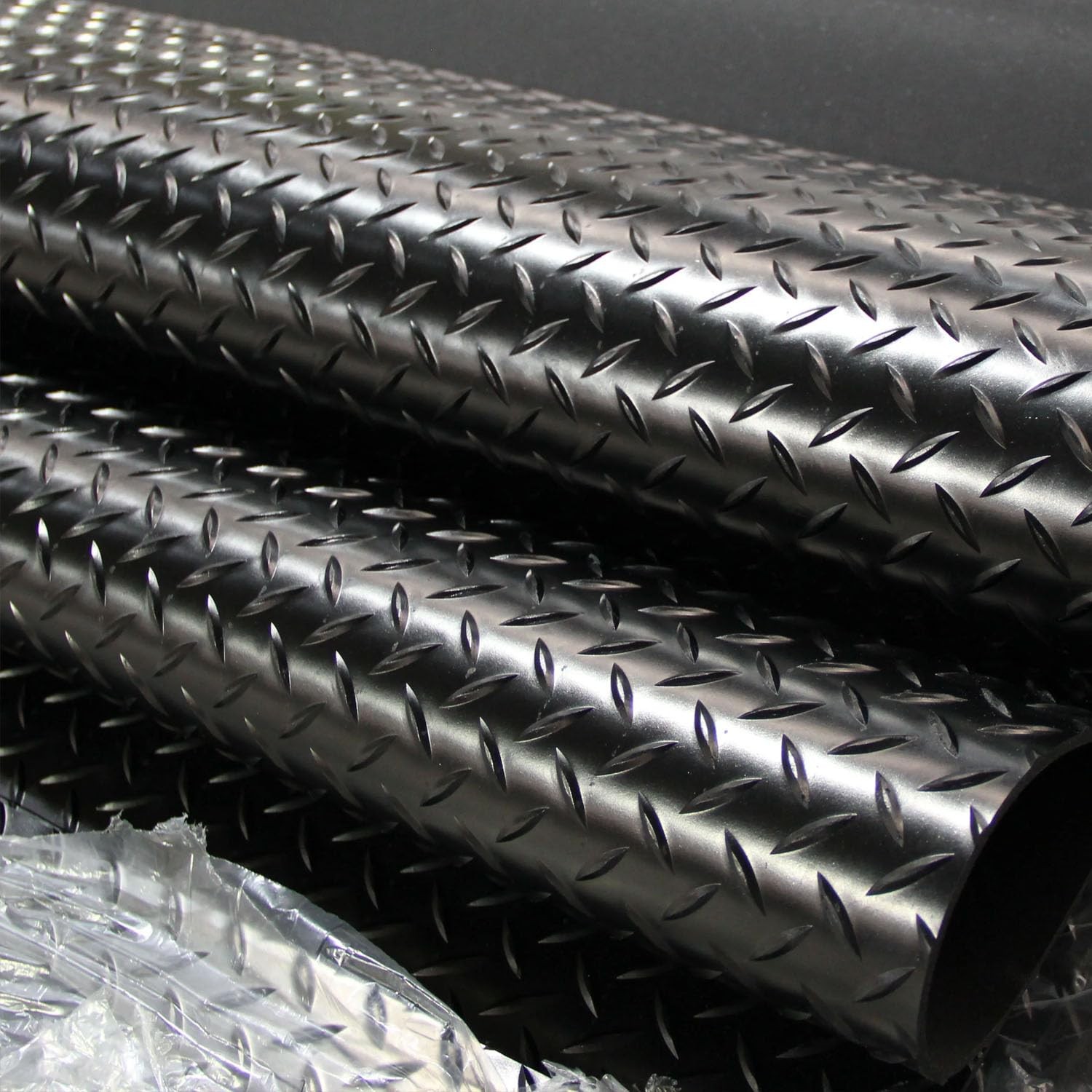 ZERITO 3mm Thin Diamond-Plate Rubber Flooring Roll, 2X 4 ft Waterproof Anti S…