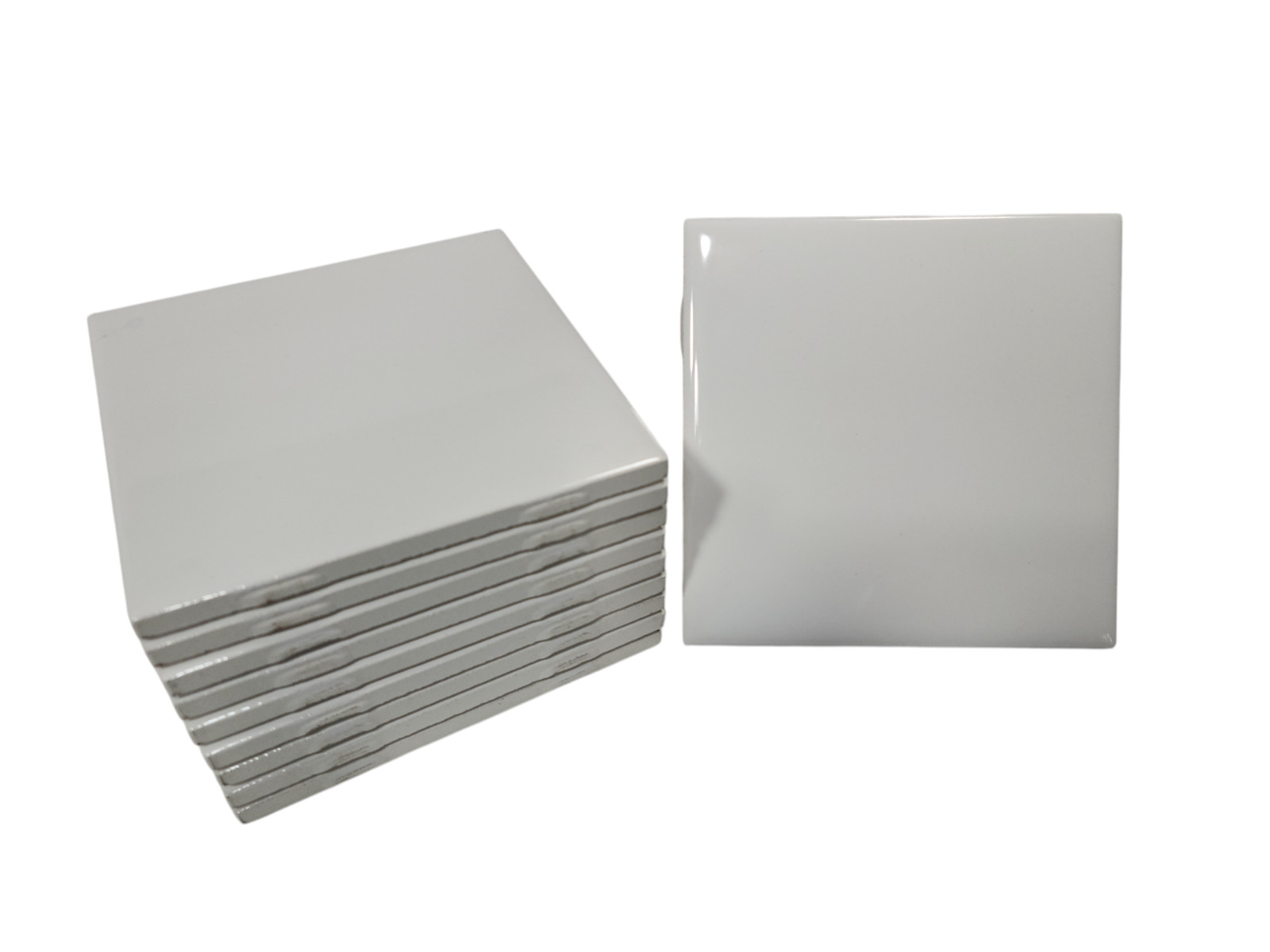 Vintage White Ceramic Tile 4.25 in Daltile Color 0100 Mid Century Modern Retro