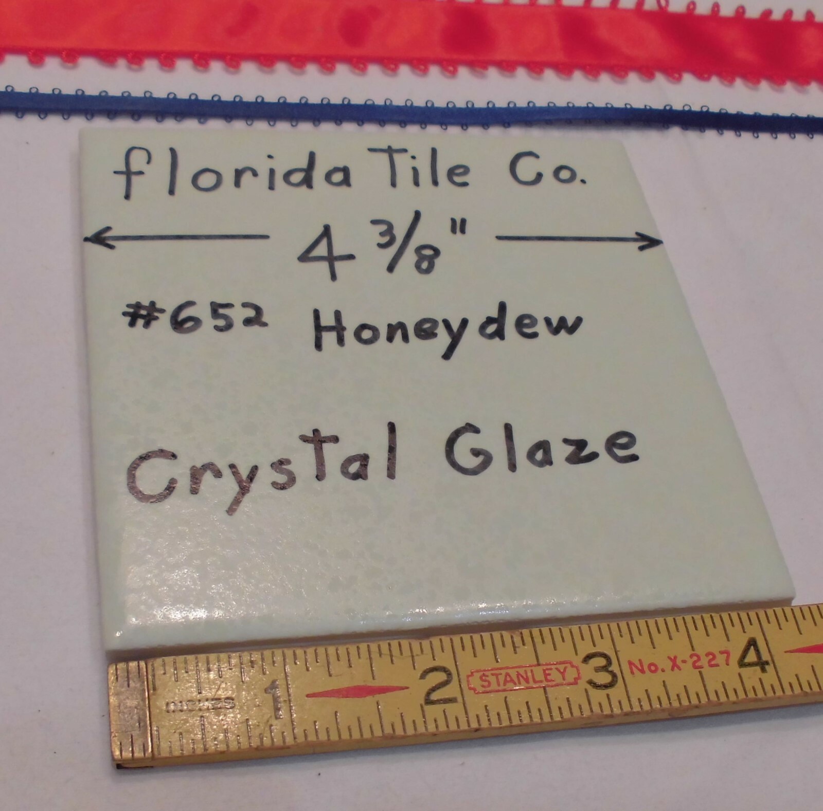 1 pc.*Honeydew-Hint of Green* 4-3/8″ Ceramic Crystal Glazed tiles by florida
