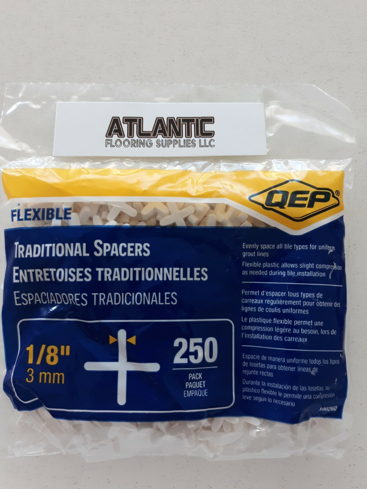 QEP Traditional Tile Spacers Tombstone Style 200/250 Pack 3/16, 1/8, 1/16 inch