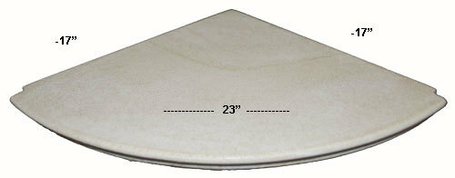 Cast Stone Round Corner Bench Travertine look Noce or Ivory