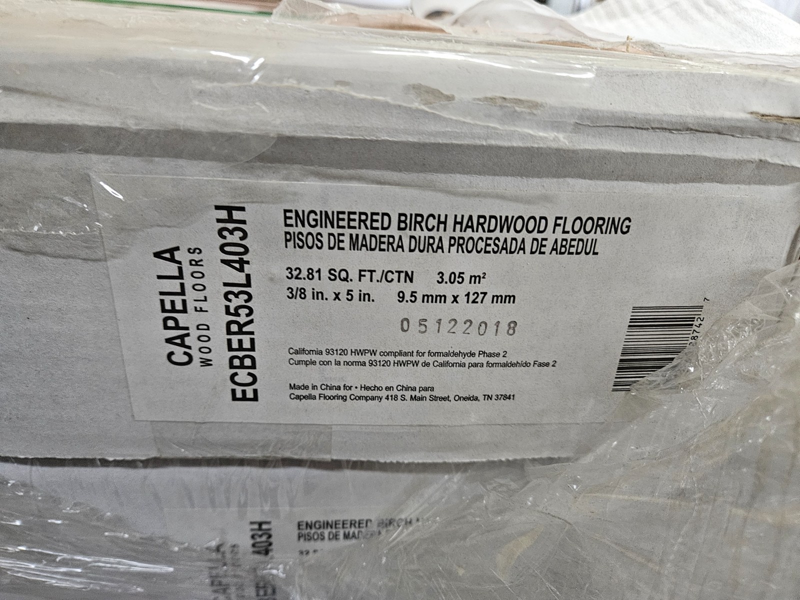 Capella ECBER53L403H Birch Gray 3/8″ Engineered Hardwood 32.81 sq. ft./Box
