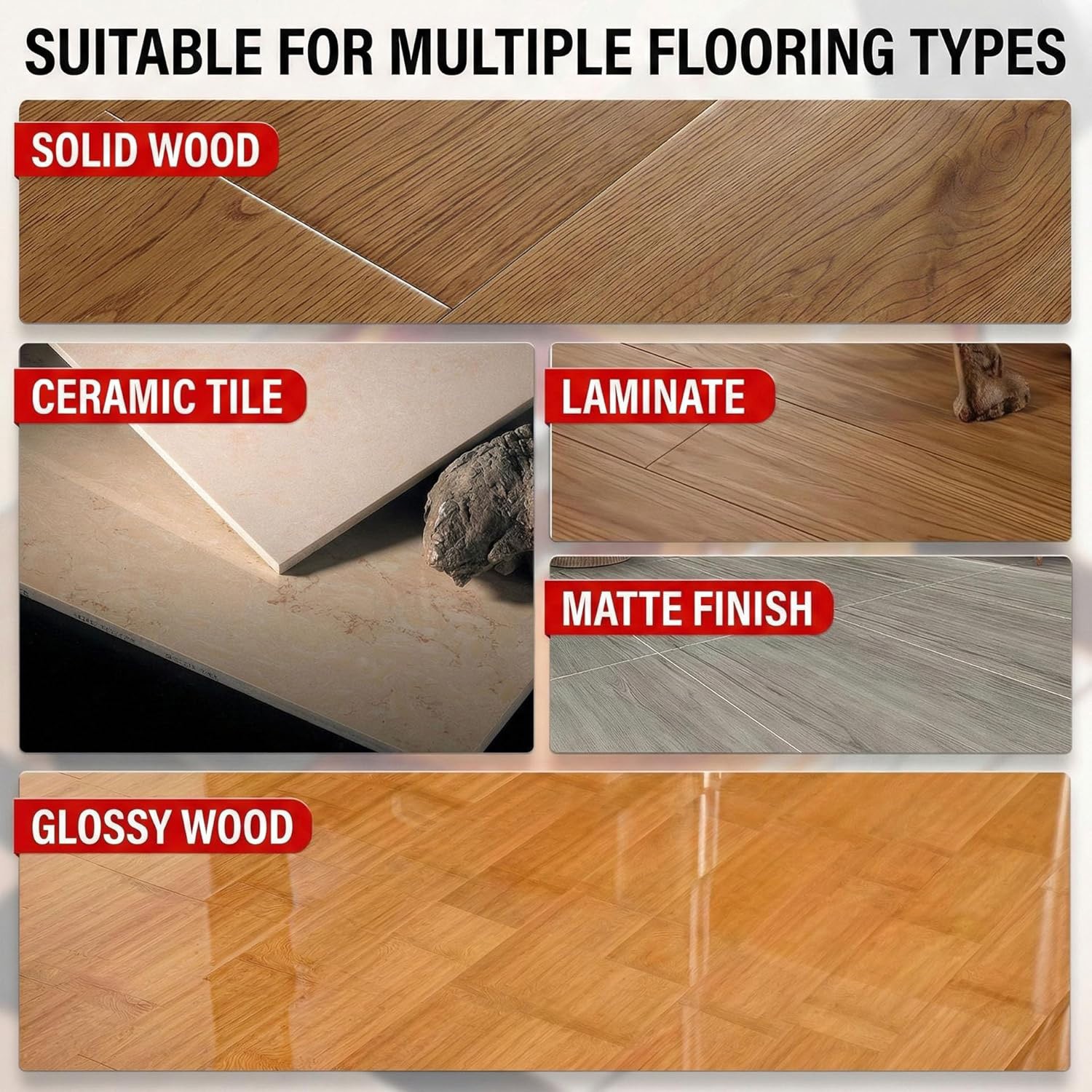 Floor Gap Fixer Tool with Suction Cup for Hardwood-Laminate and Vinyl Flooring