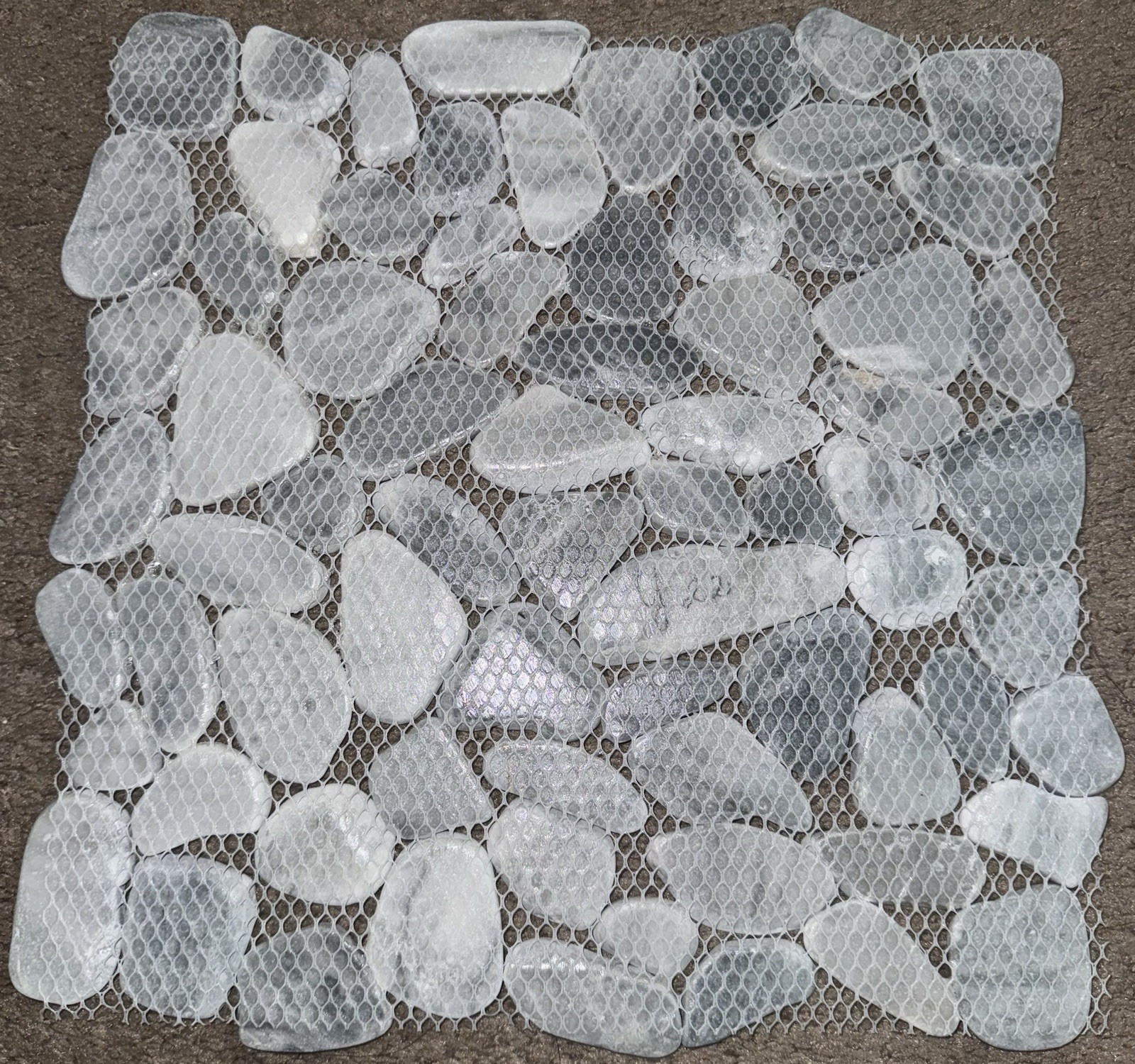 Ice Blue Pebble Honed Marble Mosaic Tile 12×12 Shower Floor Backsplash Mesh