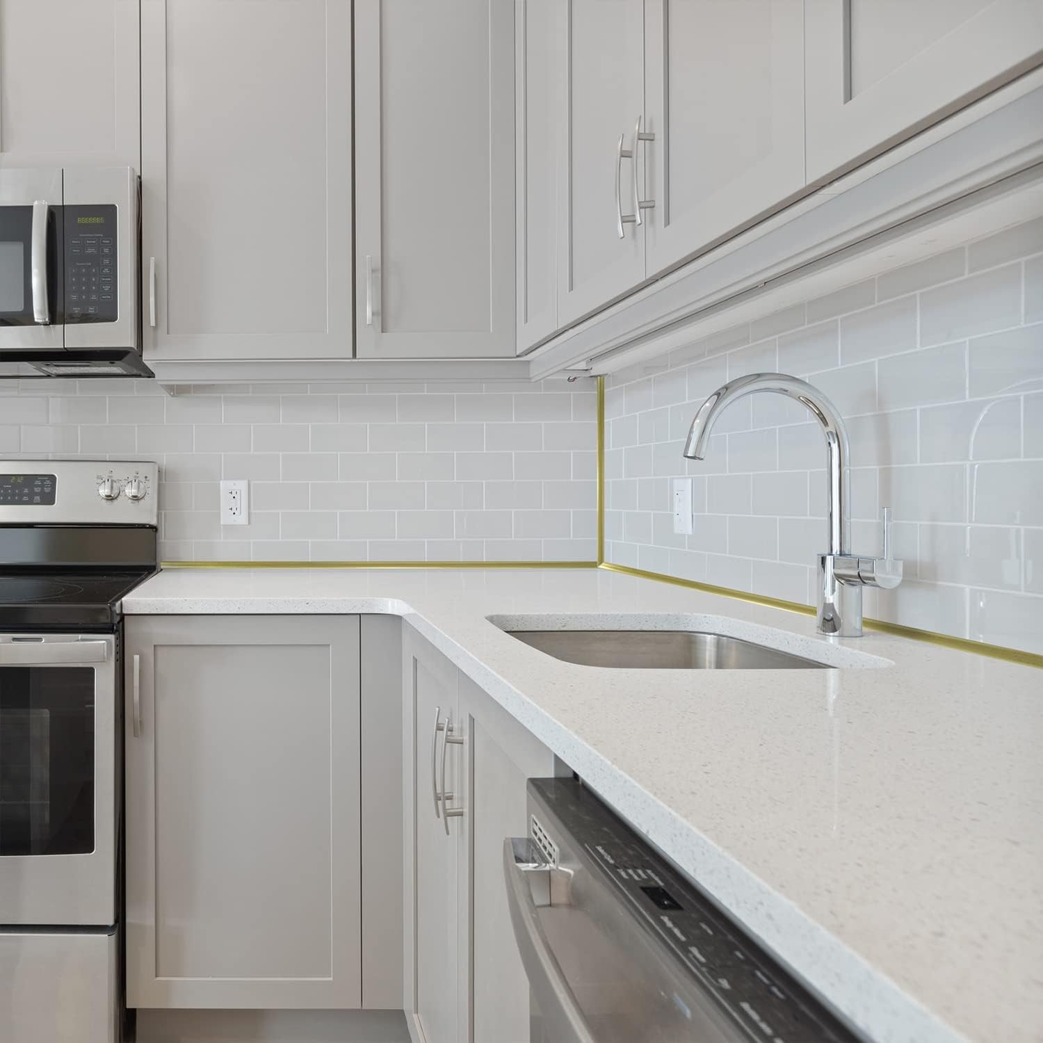 10-Pack Peel and Stick Trim for Backsplash Tile Edge, 12″ Tile Edge Trim Self-Ad