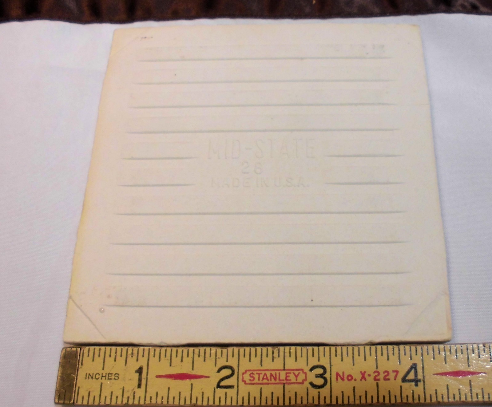 1 pc. *Fawn Beige* Glossy Ceramic Tiles by Mid-State “NOS” 4-3/8″ Peachy Tan
