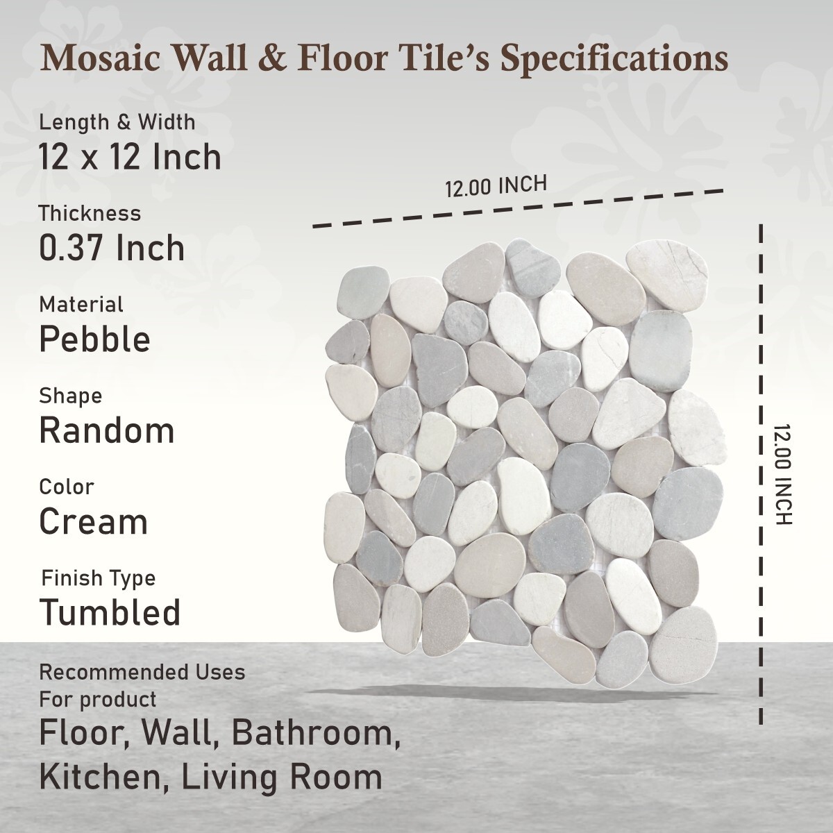 Mix Blend Sliced Pebble Mosaic Wall & Floor Tile ($10.16/SqFt)