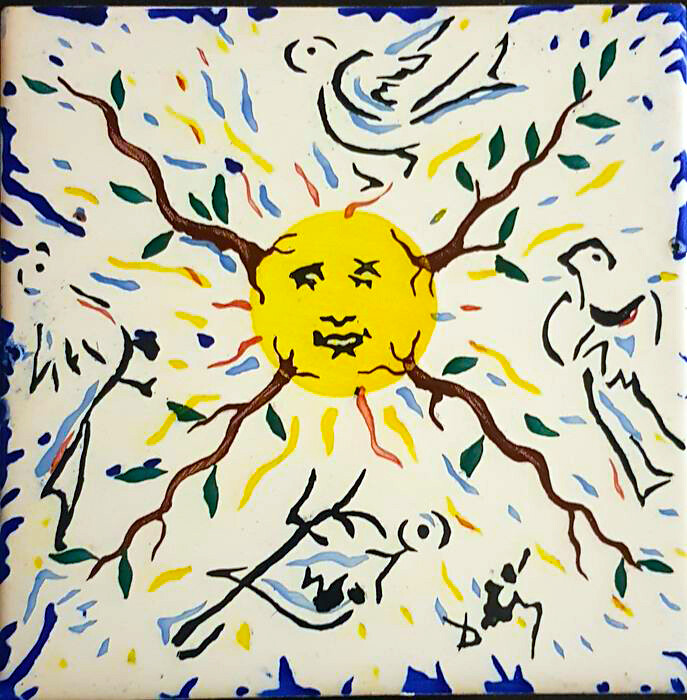 Ceramic Tile Salvador Dali Reproduction Vintage Rare Surrealism Azulejo Majolica