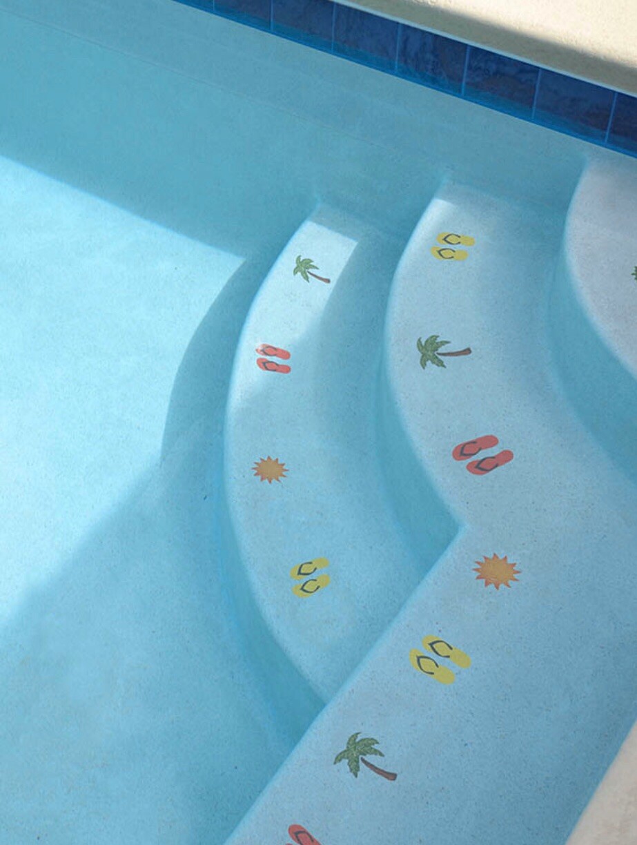 Tropical Step Marker Tiles • Palm Tree, Sun & FliP-Flops for Pools or Walls