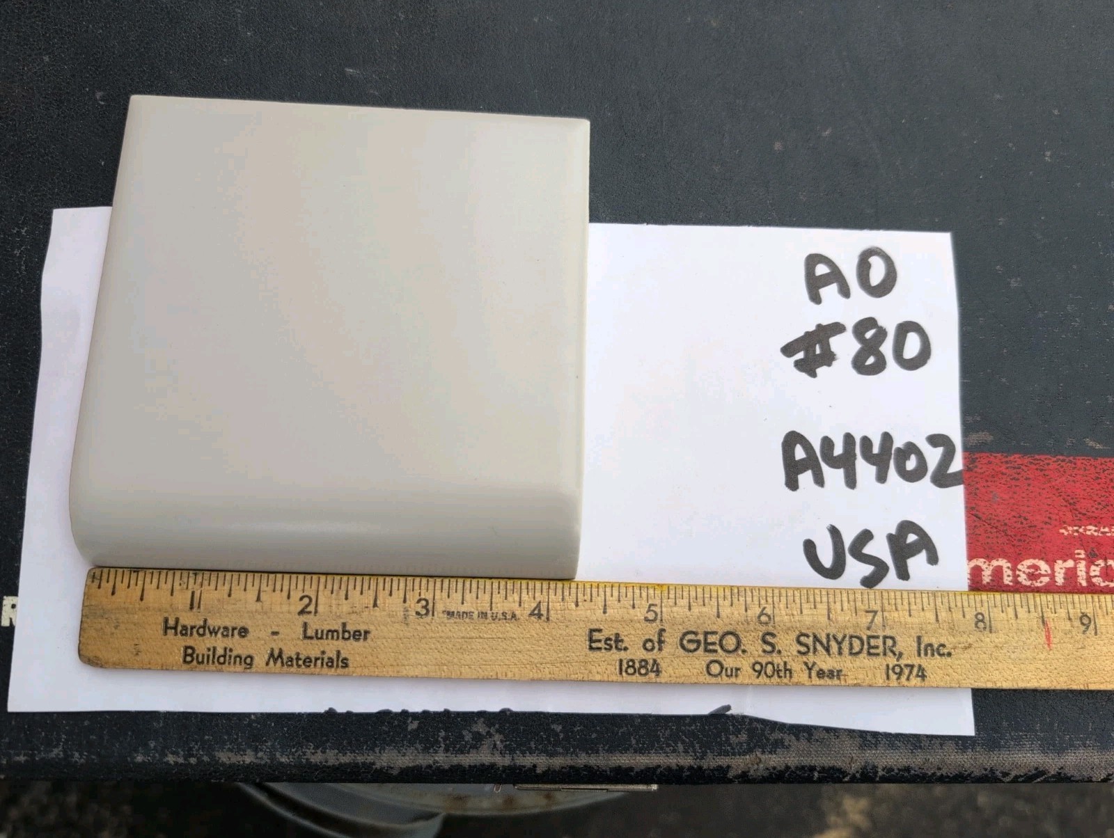 2 pcs of American Olean Tile Mud Bullnose 4 1/4″ Sterling Silver Matte no. 80