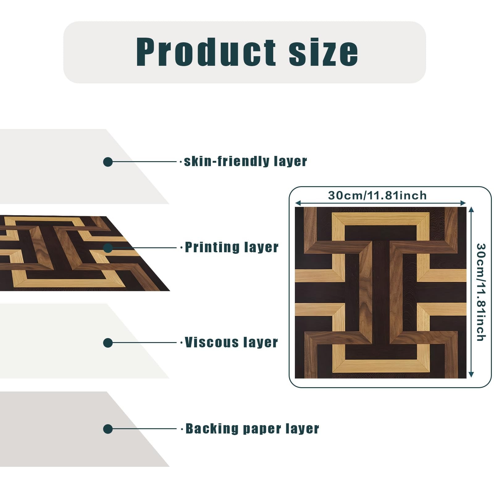 Wood Parquet Pattern Vinyl Floor Coverings 10 Pcs 12×12 Inches – Peel and Sti…
