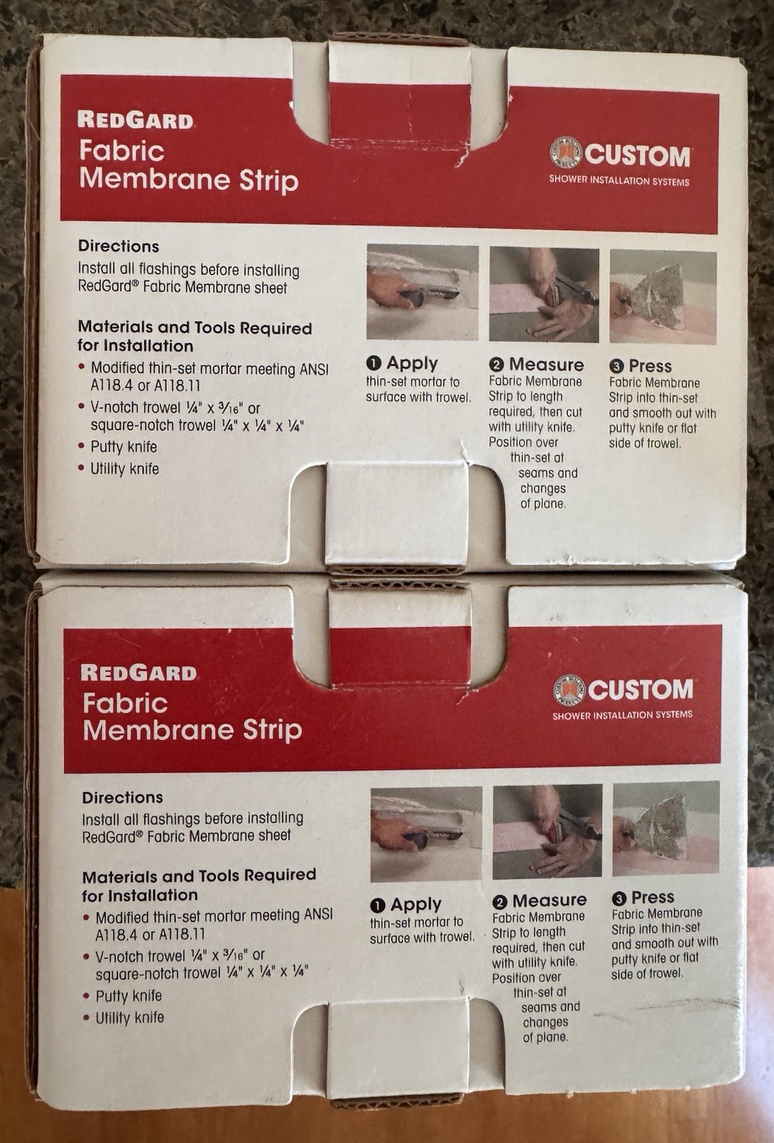 RedGard Fabric Membrane Strip 4.5″ x 16.5′. (2 Brand New Boxes)