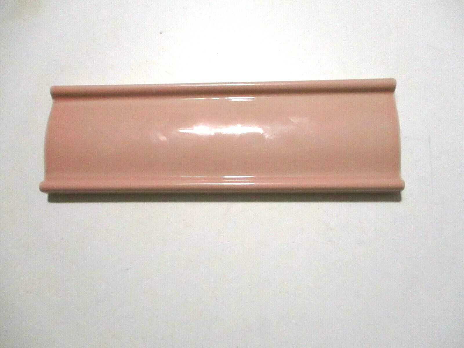 1 Tile Japan Ceramic Porcelain 6-1/2″ Chair Rail Gloss Heather Pink Wall Cap MCM