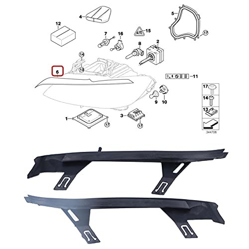 Pair of Upper Headlight Gaskets Sealing Strip Upper Headlight Cover Left Right