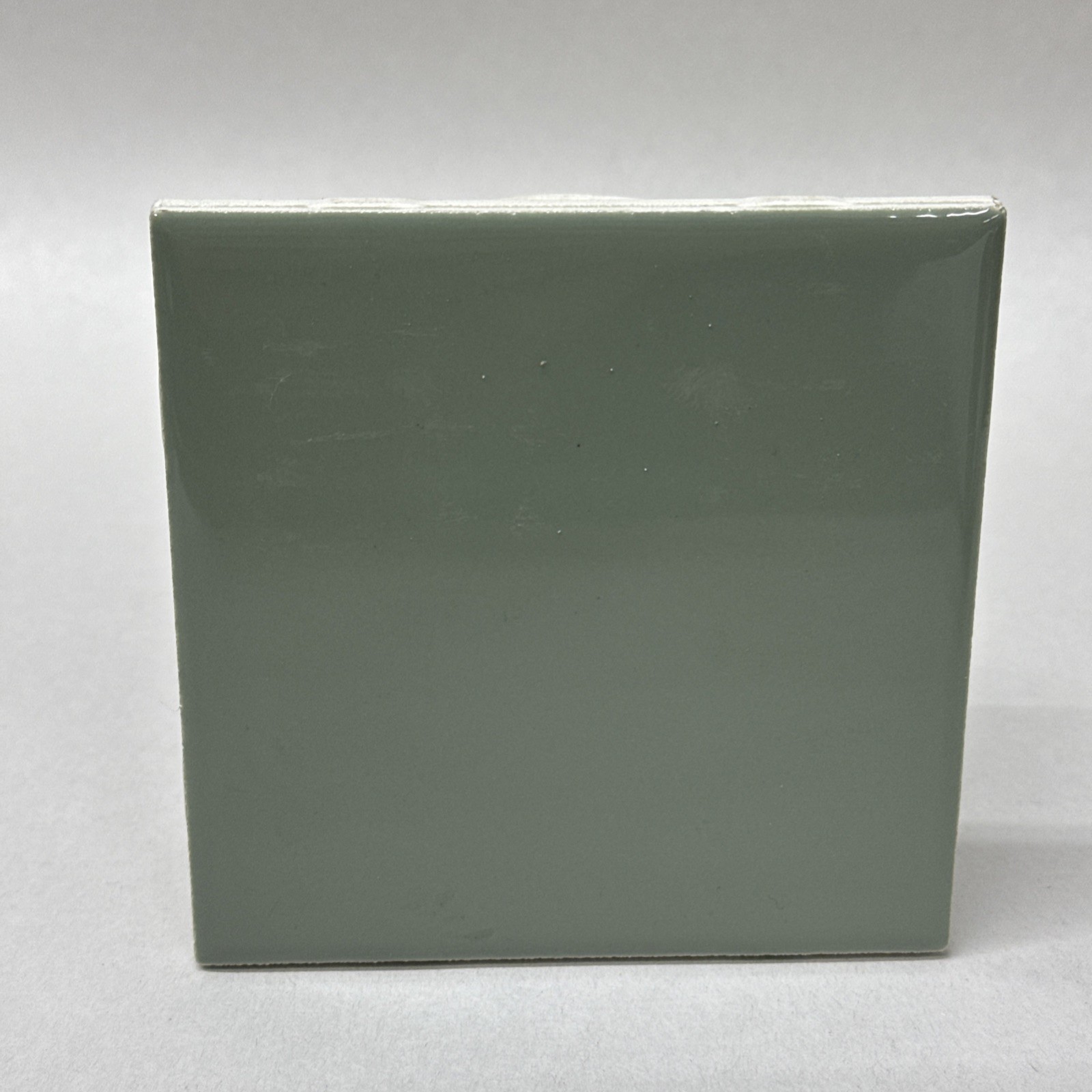 Rainforest Sage Ceramic Tile 4 3/8 Vintage Mid Century Modern 4×4 Muted Green