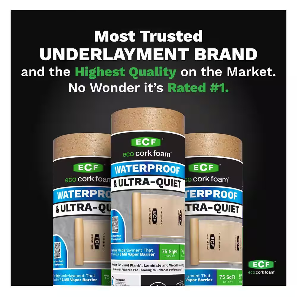 75 Sq. Ft. 3 Ft. X 25 Ft. X 3.2 Mm Waterproof Premium plus 10-In-1 Underlayment