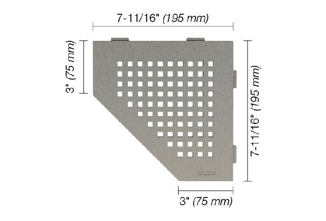 Schluter Systems Shelf Pentagon Corner Square Stone Grey SES2D3TSSG