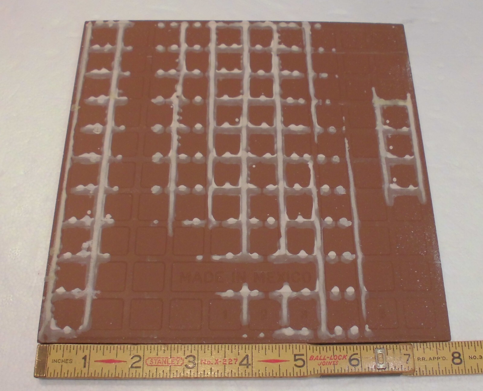 1 pc. Floor White: Ceramic Tile 8″ X 8″ Medium-Heavy Textured: New Stock, Mexico