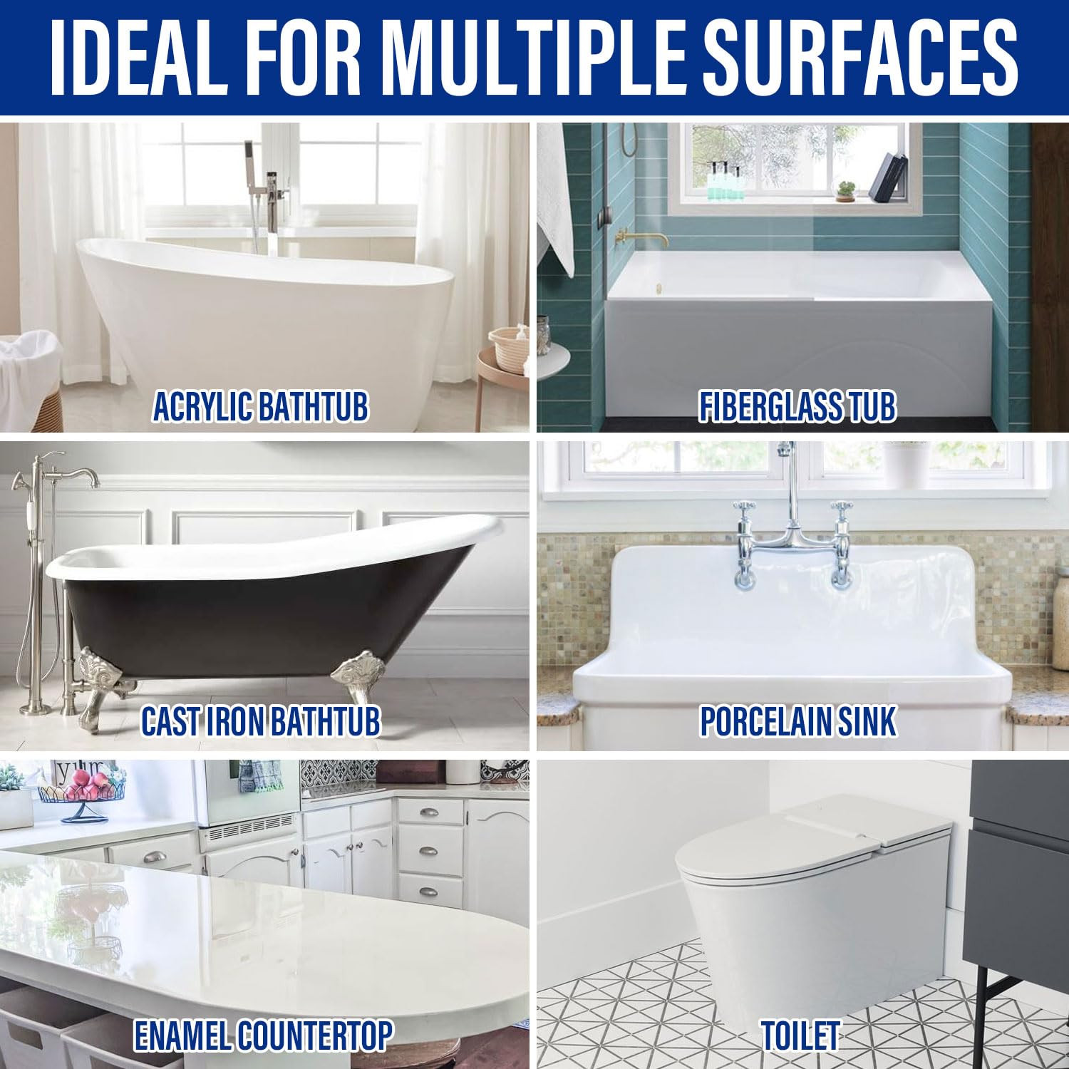 Tub Repair Kit White, Bathtub Repair Kit for Enamel, Fiberglass, Acrylic, Porcel