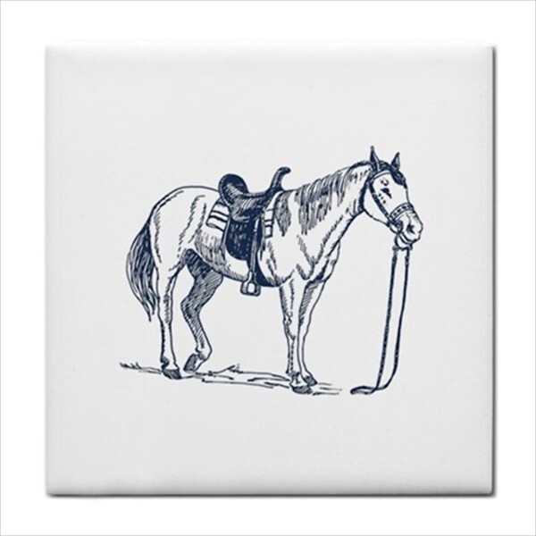 Farm Animals Ceramic Tile Set of 6 Home Decor Backsplash Tiles Blue and White