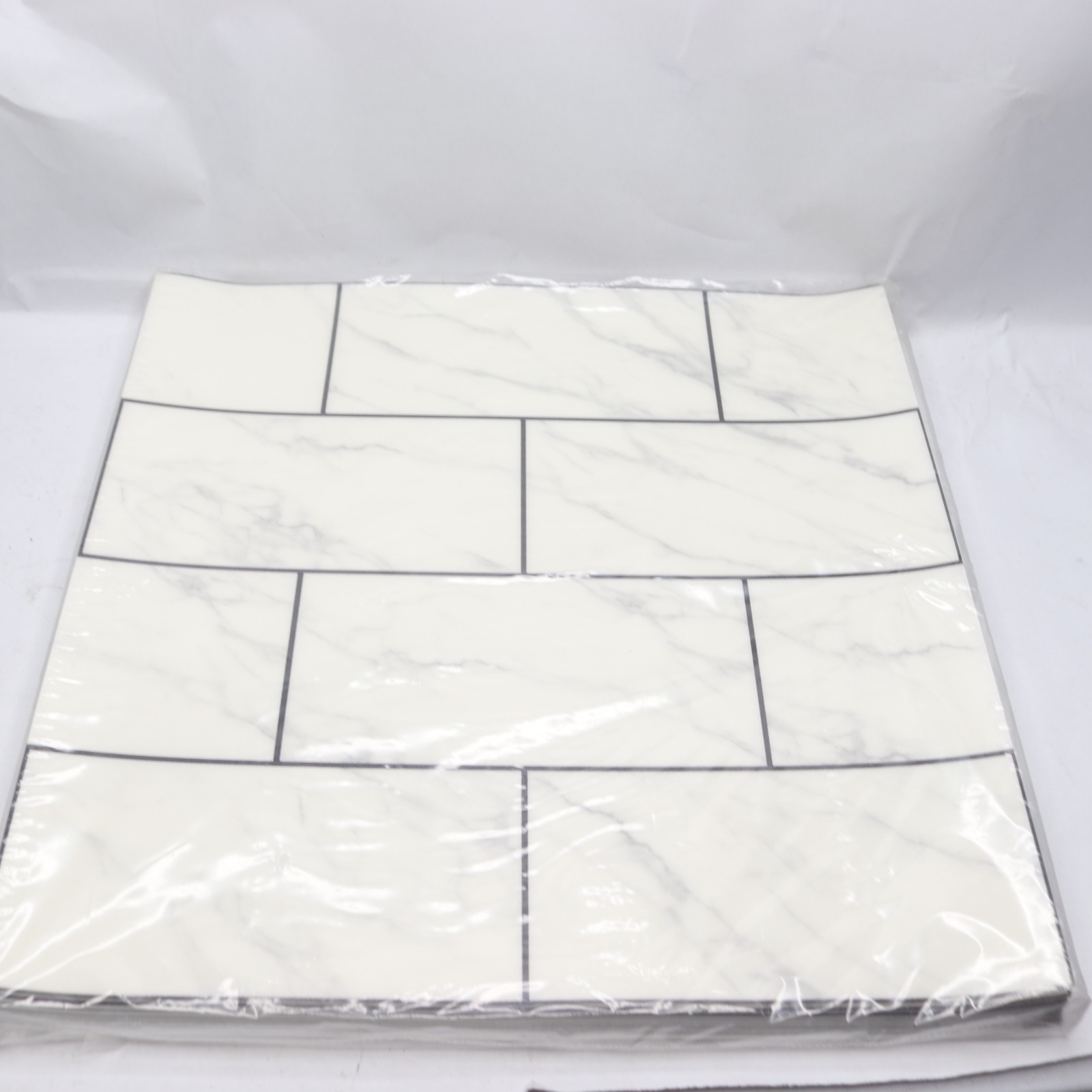 (12-Pk) Jeedeson Peel and Stick Backsplash Tile Vinyl White 12″ x 12″