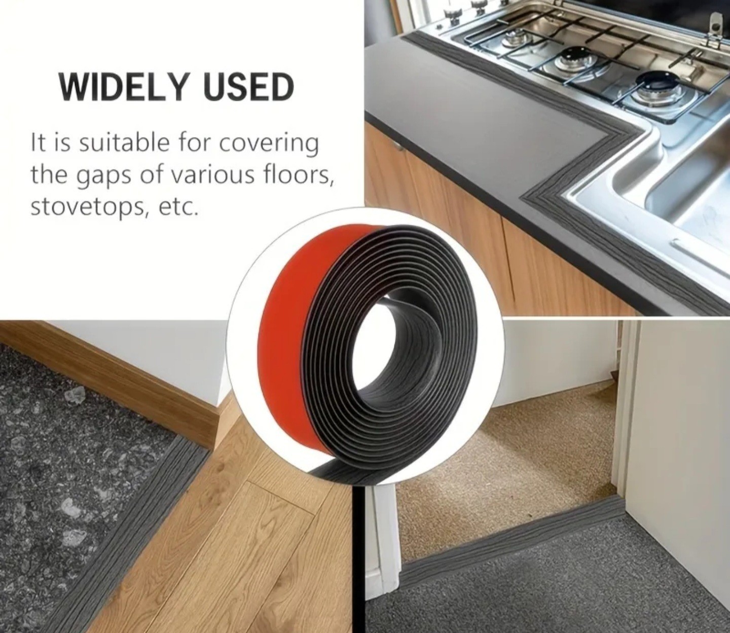 Transition Strip Gray Self Adhesive 90 inches For Various Uses