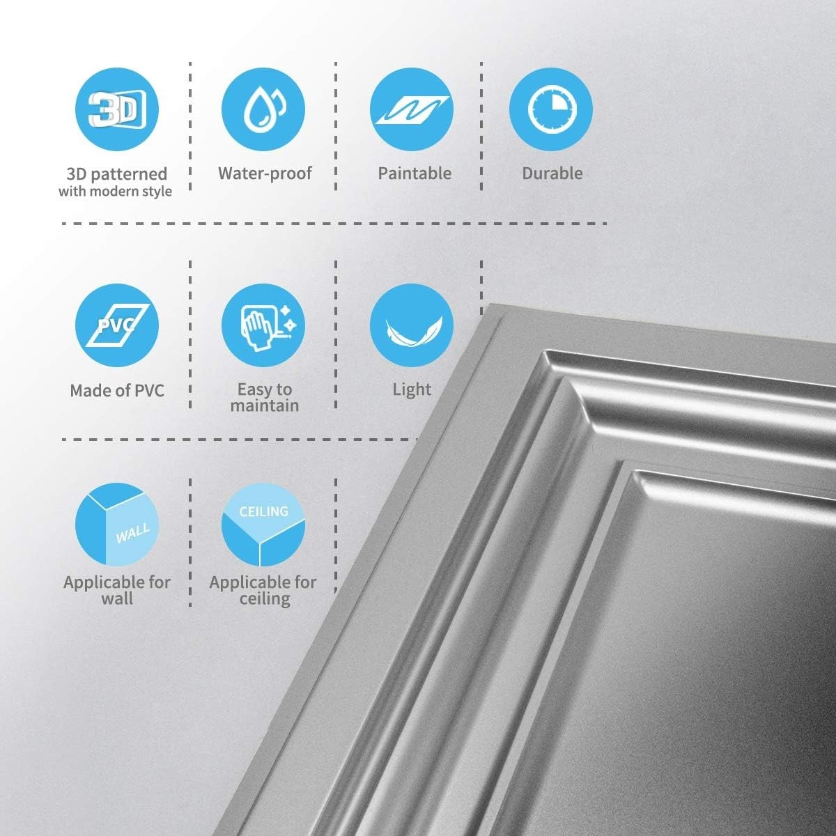 Stylish Water-Resistant PVC Ceiling Tiles 2’x2′ – 12 Pack for Modern Homes