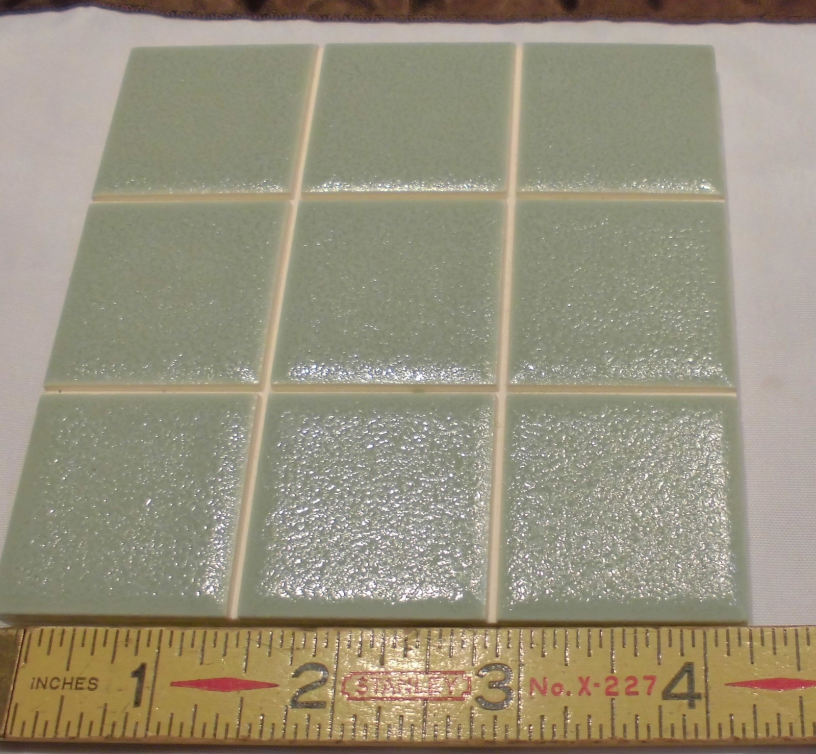 1 pc. Ceramic Tile *Greenest* Scored by American Olean 4-1/4″ (NOS) Crystalline