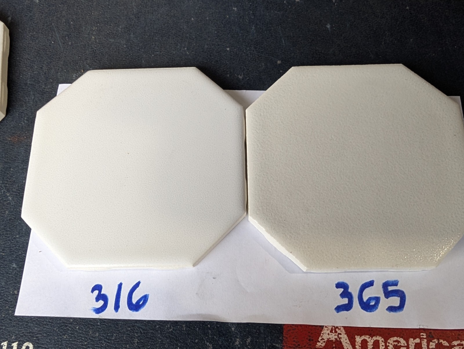 4 pcs American Olean Vintage Ceramic Tile 4 1/4″ Crystalline White Octagon #365