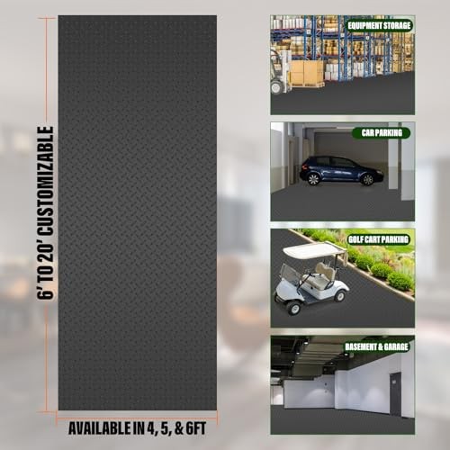 4 x 6 Ft Premium Garage Floor Mat, Solid 2.8mm Thickened 72″L x 48″W x 0.1″Th