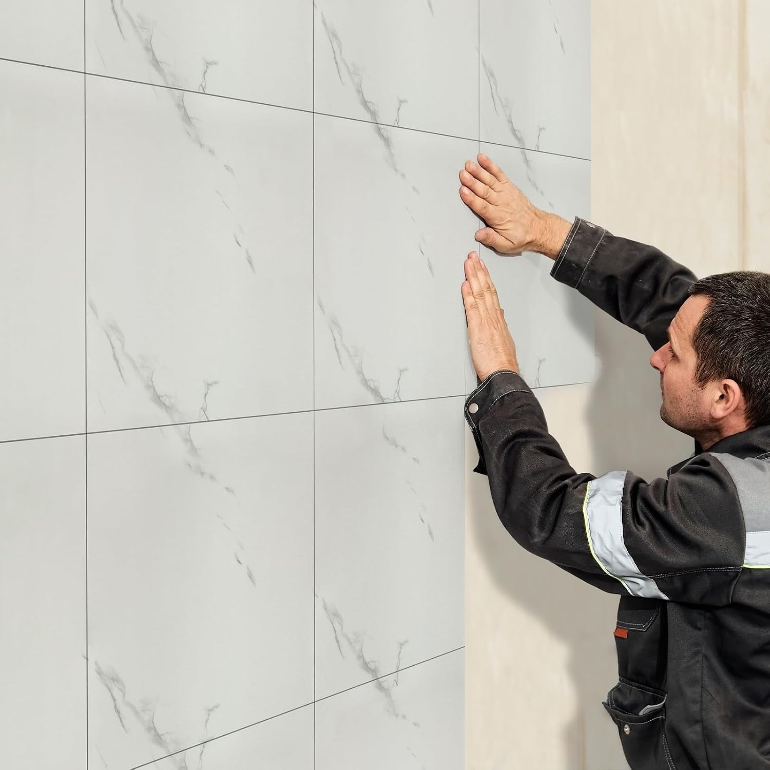 Easy to Install Glossy White Marble Backsplash – Peel and Stick 12×12 Tiles