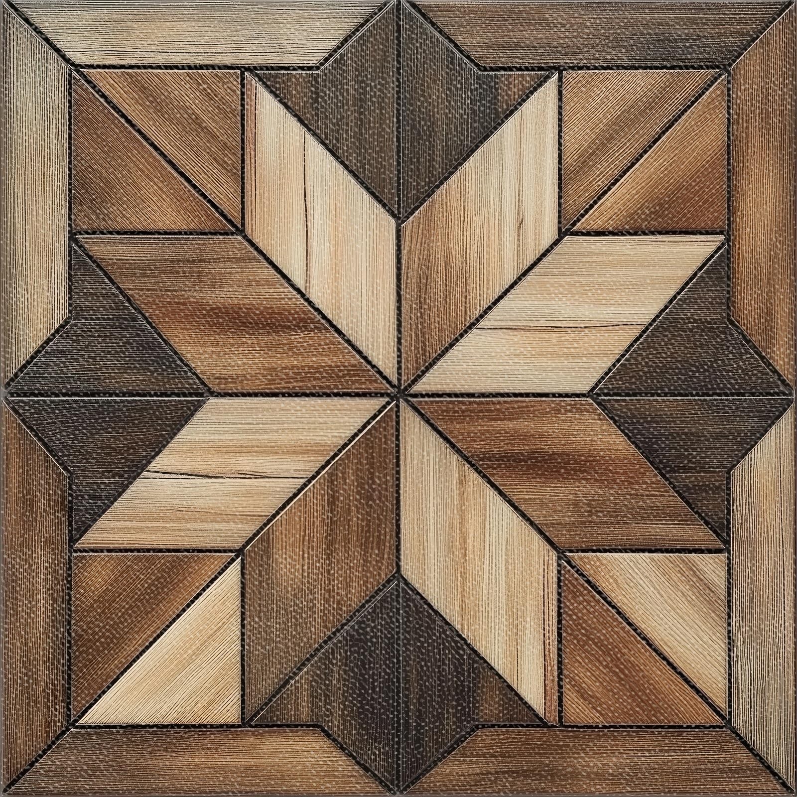 10PCS 12×12 Inch Rustic Wood Grain Look Peel and Stick Floor Tiles Removable …