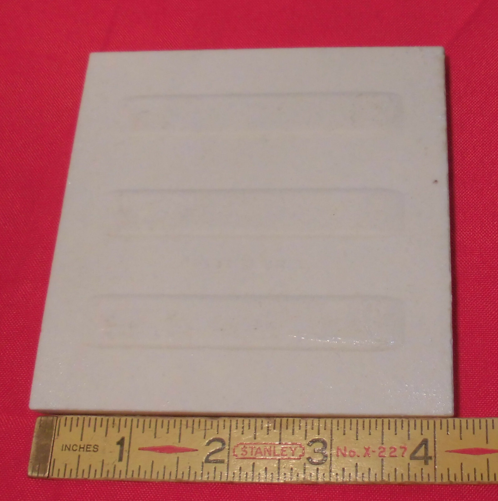 1 pc.*Vintage White* 4-1/4″ X 7/16″ Thick Glossy Ceramic tile; Criteria 1920’s