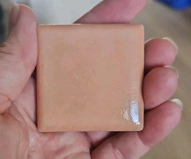 Vtg 1 7/8″ x 1 7/8″ Tile Pink Peach Glossy Mosaic Ceramic Remodel 2 Pc Japan