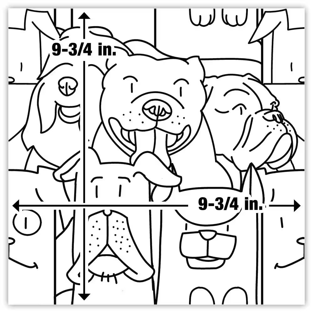 Oh My Dog 9-3/4 In. X 9-3/4 In. Porcelain Floor and Wall Tile (10.88 Sq. Ft./Cas