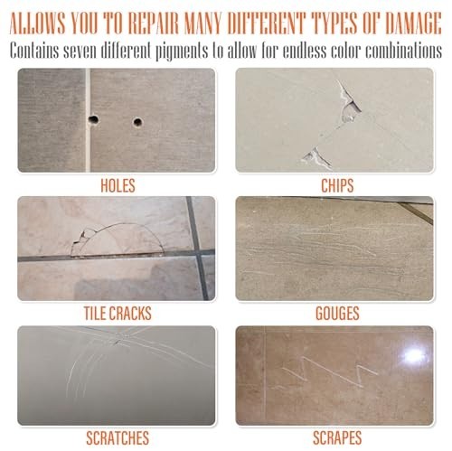 Ceramic Tile Repair Kit for Chips & Cracks – Color Match, Strong Adhesion Filler