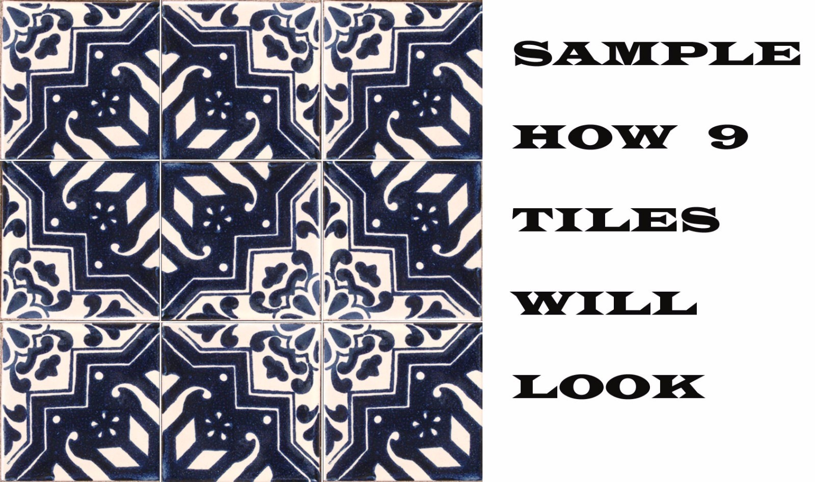 #C072) Mexican Tile sample Ceramic Handmade 4×4 inch, GET MANY AS YOU NEED !!