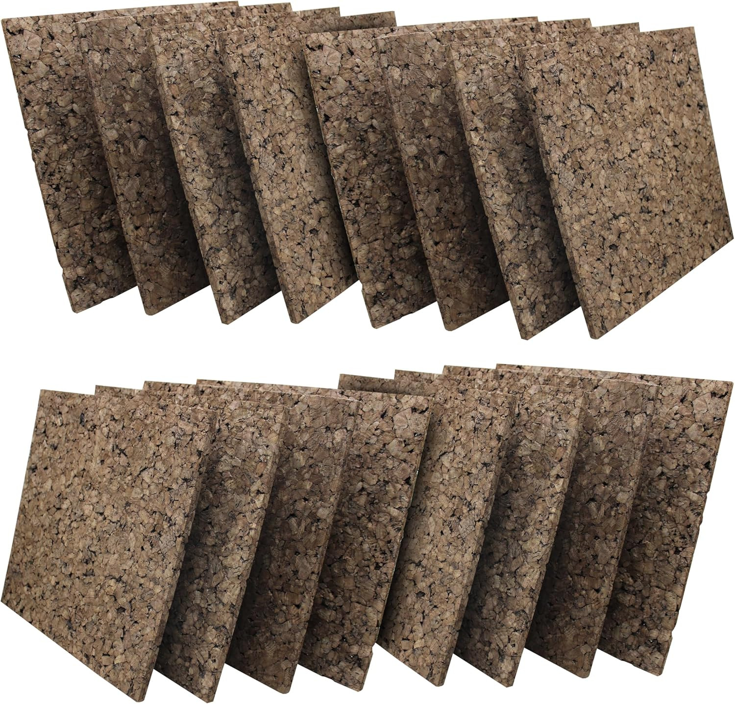 12 X 12 X 9.5Mm Thick Dark Brown Cork Squares Wall Tiles Square Pinning Cork