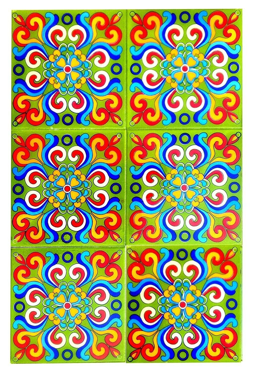 Set of 10 Home Decor Tile Ceramic High Lighter Wall Bathroom Tiles 6 x 6 Inch