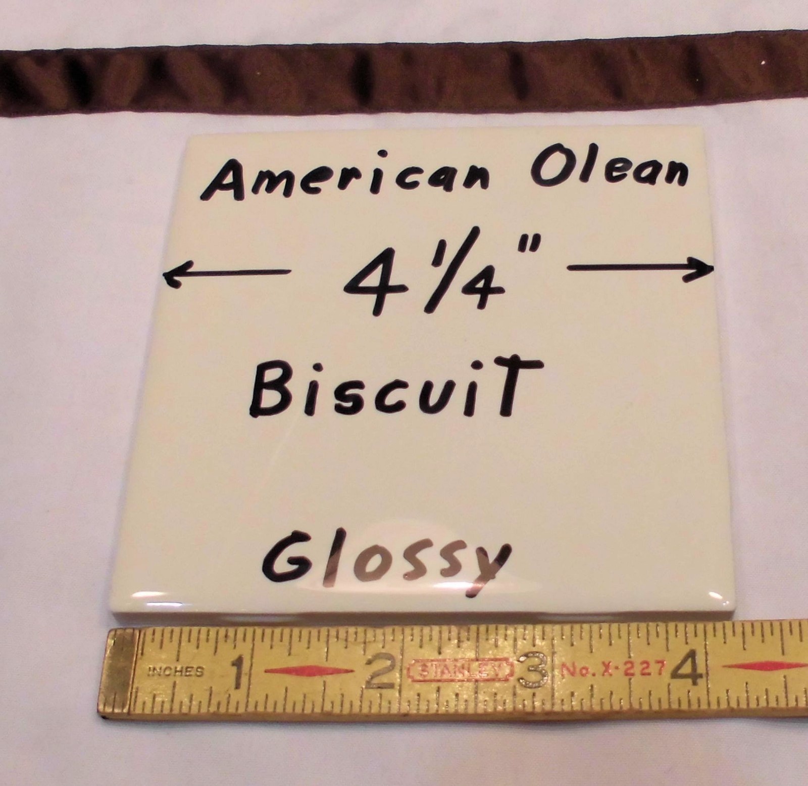 9 pieces: Glossy Ceramic Tiles, Biscuit Color by American Olean 4-1/4″ NEW
