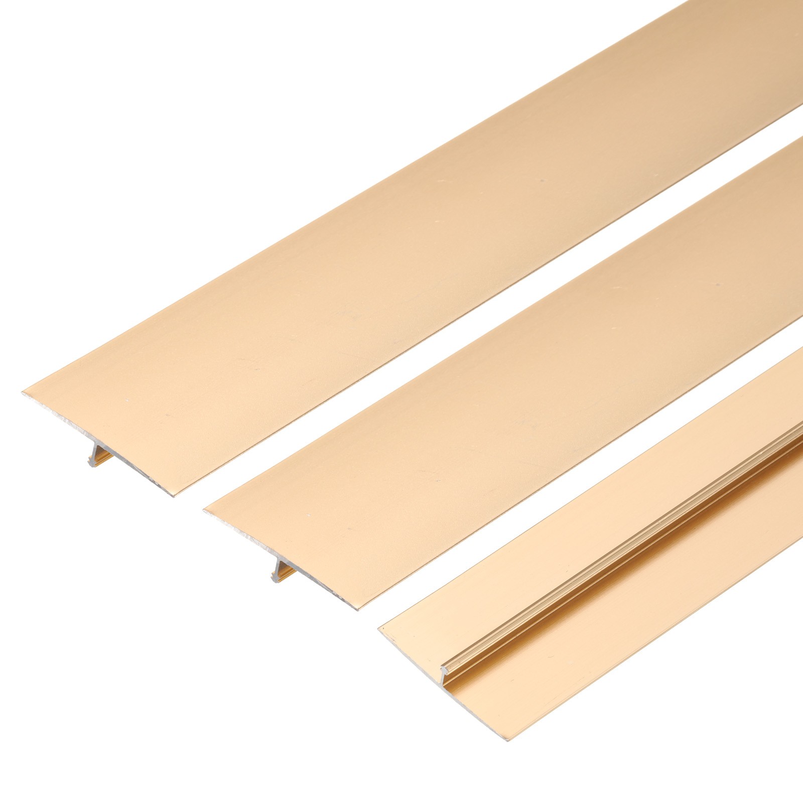3Pcs Aluminum T Molding Floor Transition Strip 1.6″x3 Ft Gold