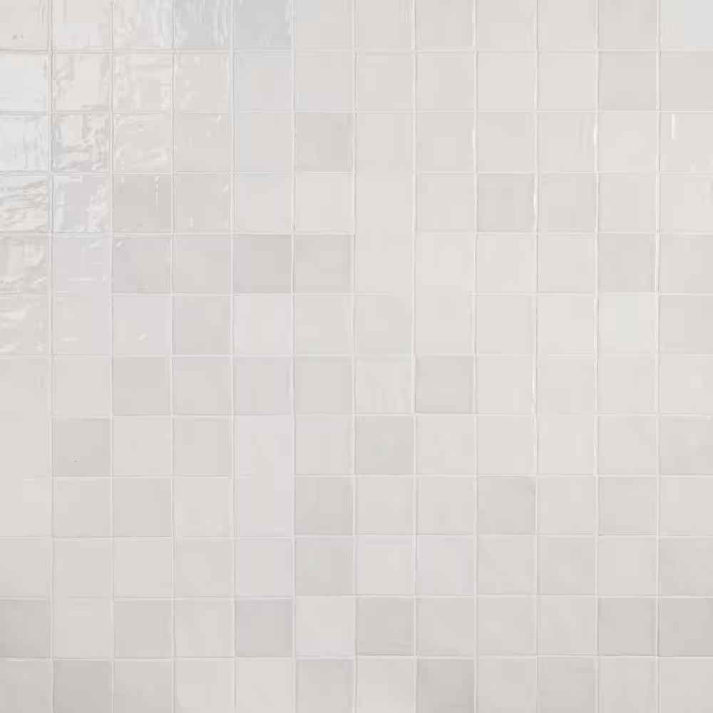 Kingston White 4 In. X 4 In. Glazed Ceramic Wall Tile (5.38 Sq. Ft./Case)