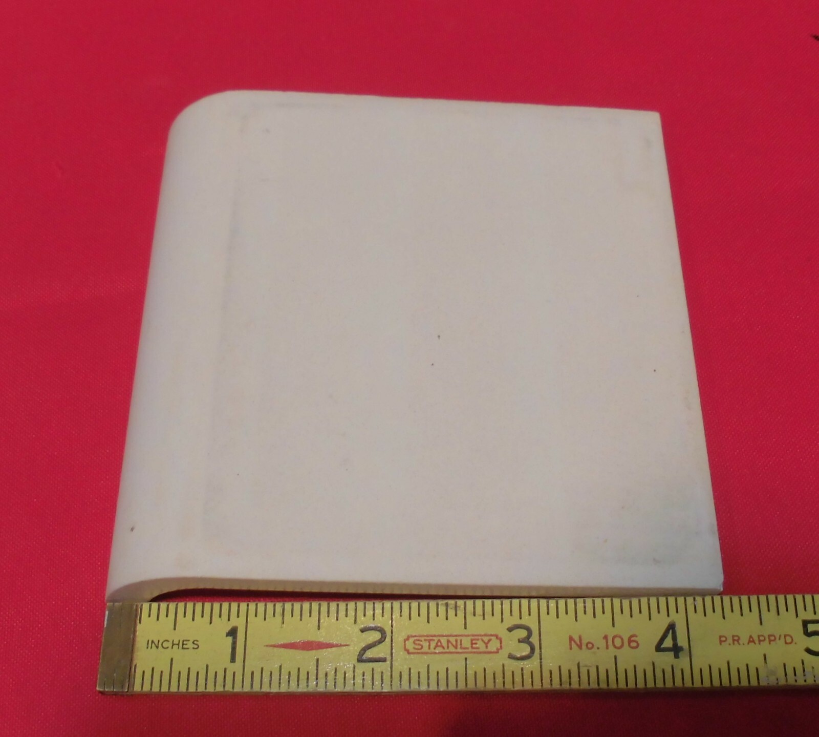 1 pc. Ceramic Cove-Base Tile *Shell Pink* 4-1/4″ Matches Robertson & Romany Co.