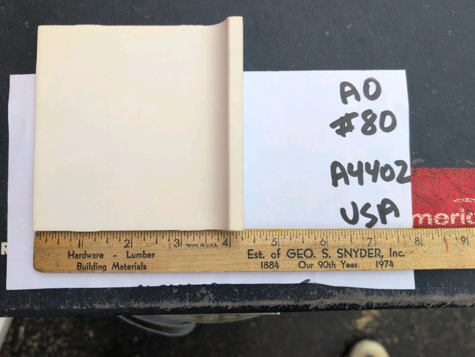 2 pcs of American Olean Tile Mud Bullnose 4 1/4″ Sterling Silver Matte no. 80