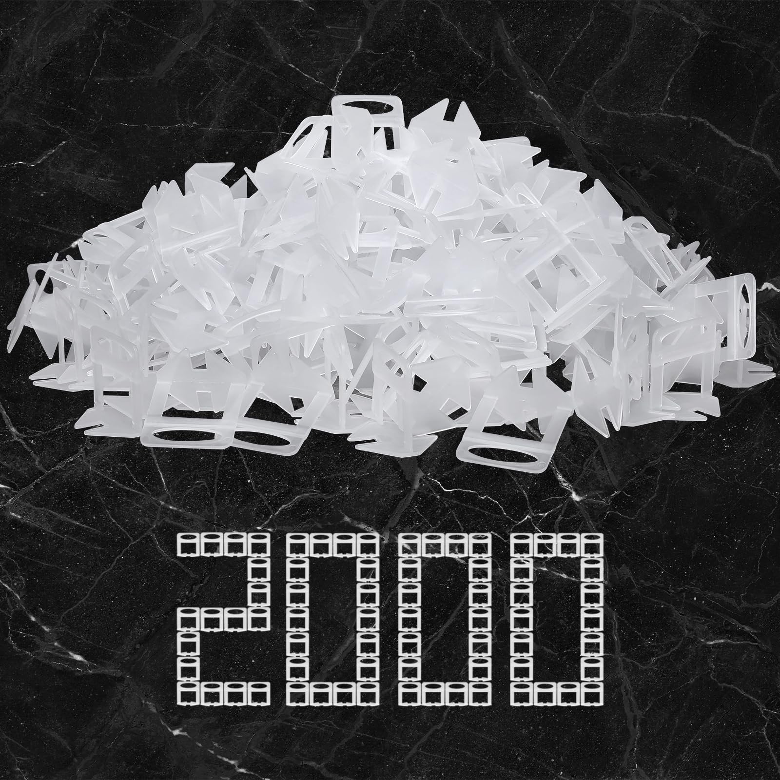 Eunice Tile Spacers 1/8, 2000 Pcs DIY Tile Leveling System Clips for Professi…
