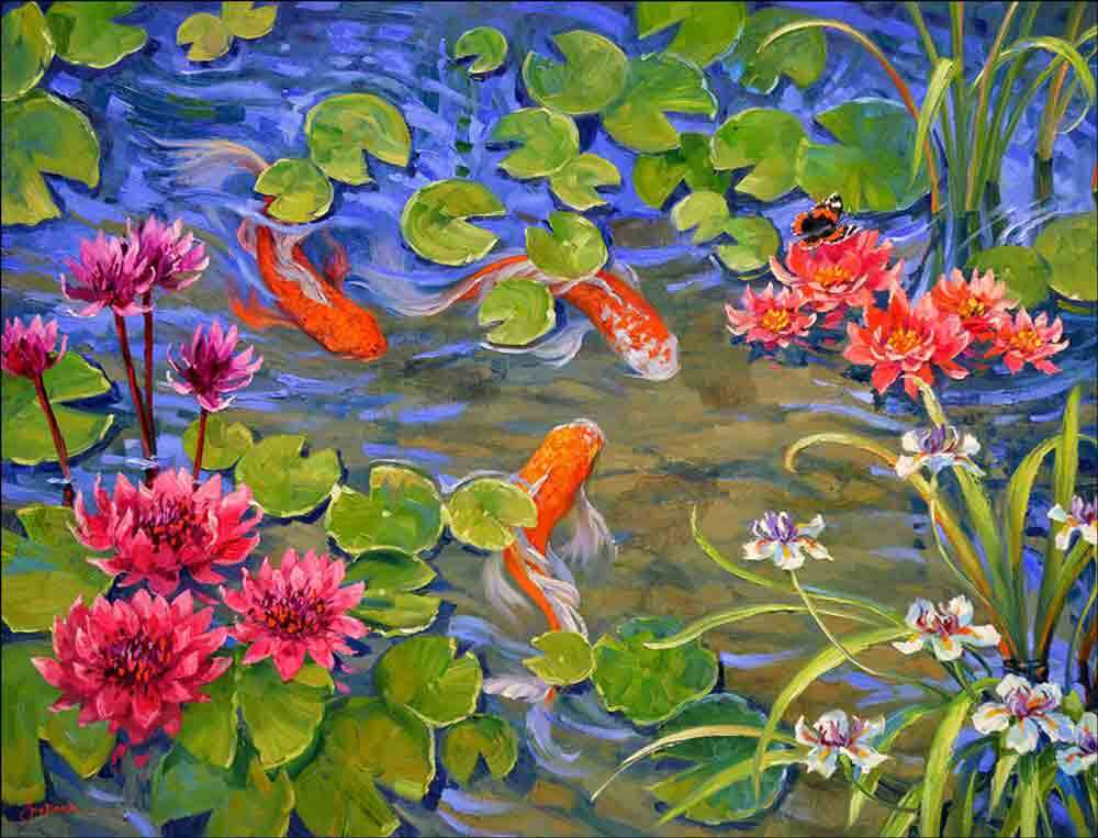 Koi Fish Accent & Decor Tile Mikki Senkarik Art Ceramic MSA236AT