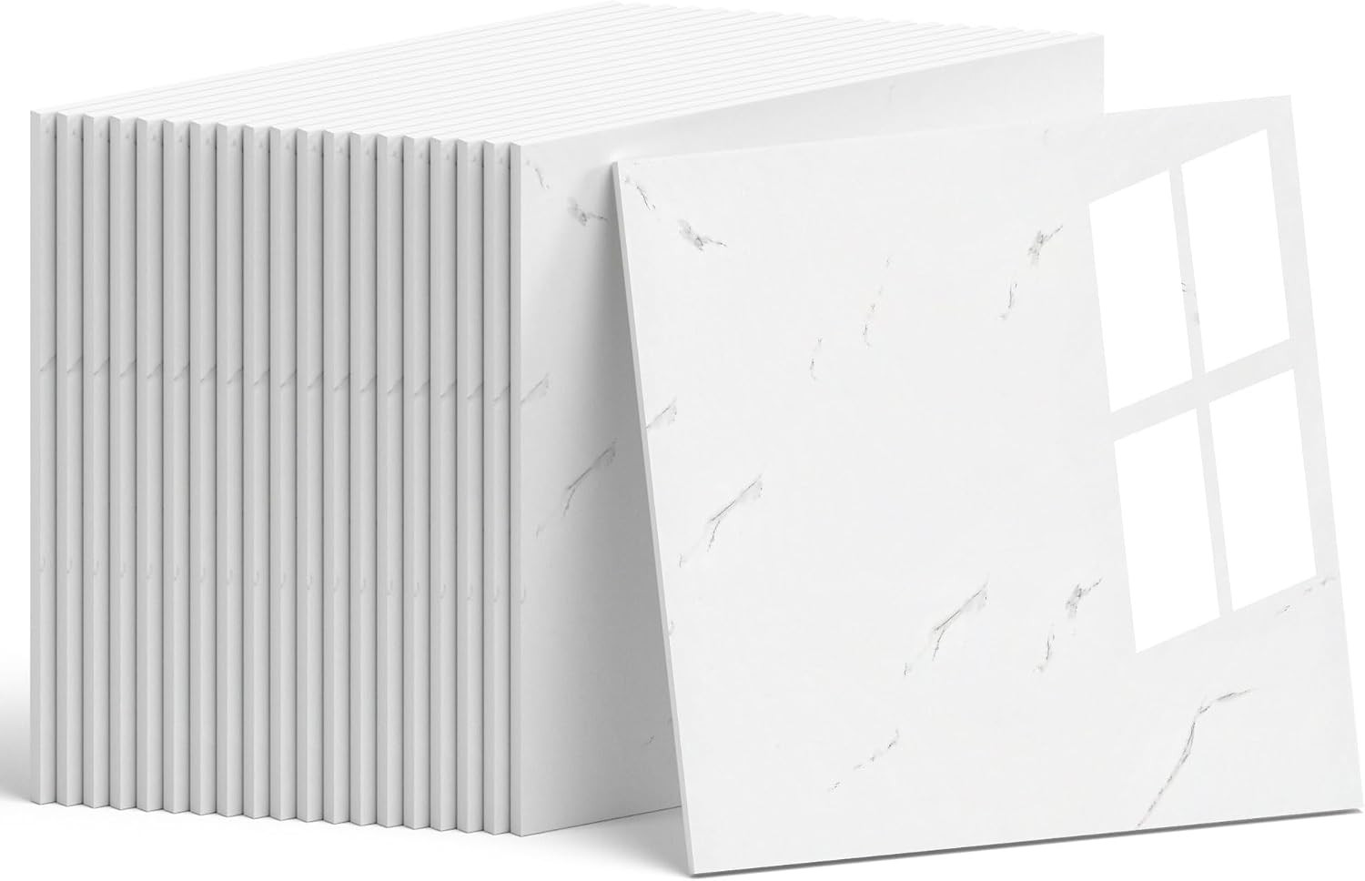 20Pcs Waterproof Peel and Stick Marble Wall Tiles, 11.8″X11.8″ Self-Adhesive PVC