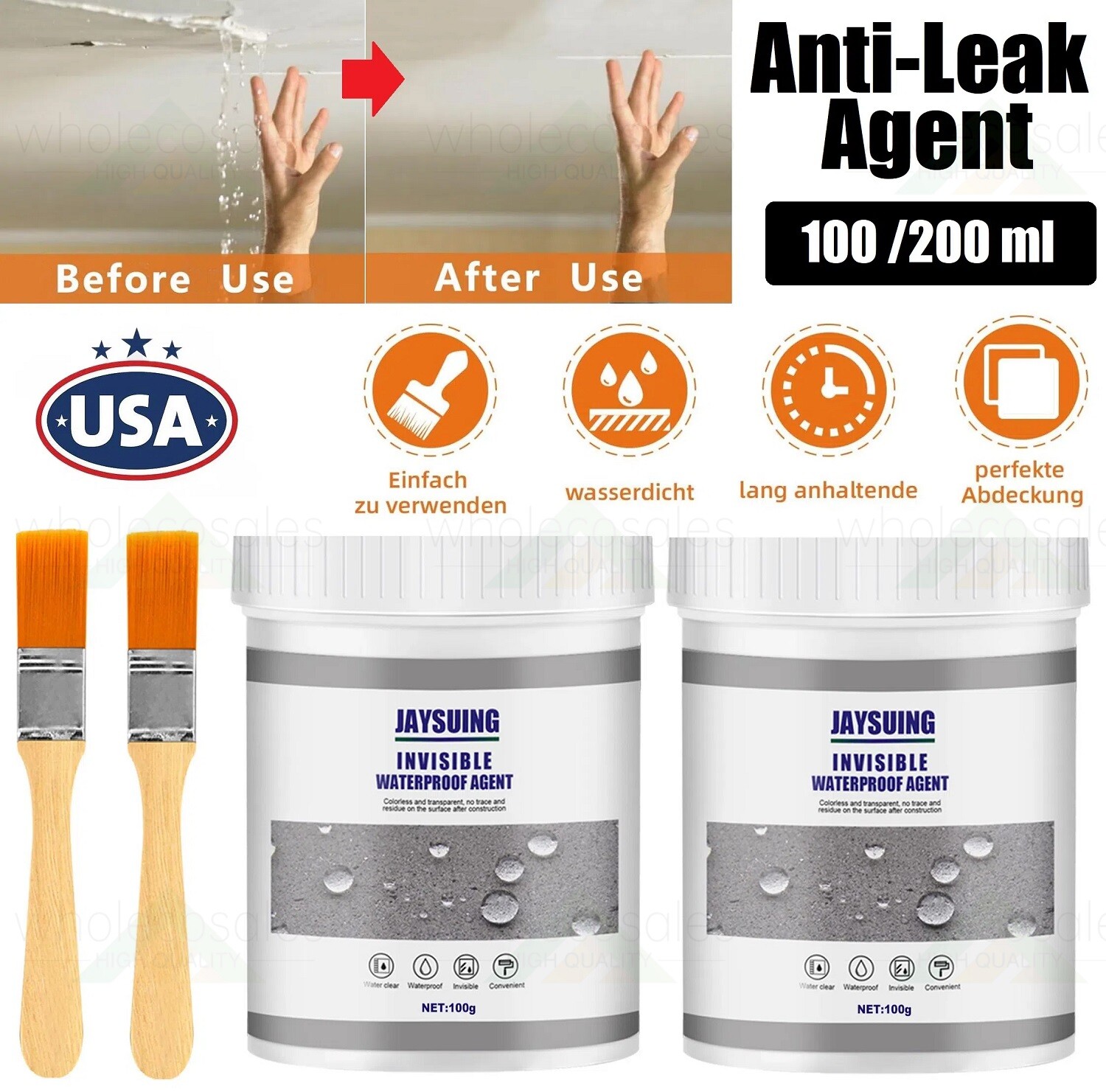 2× Home Roof Bath Invisible Waterproof Coating Insulating Sealant Anti-Leak Agen