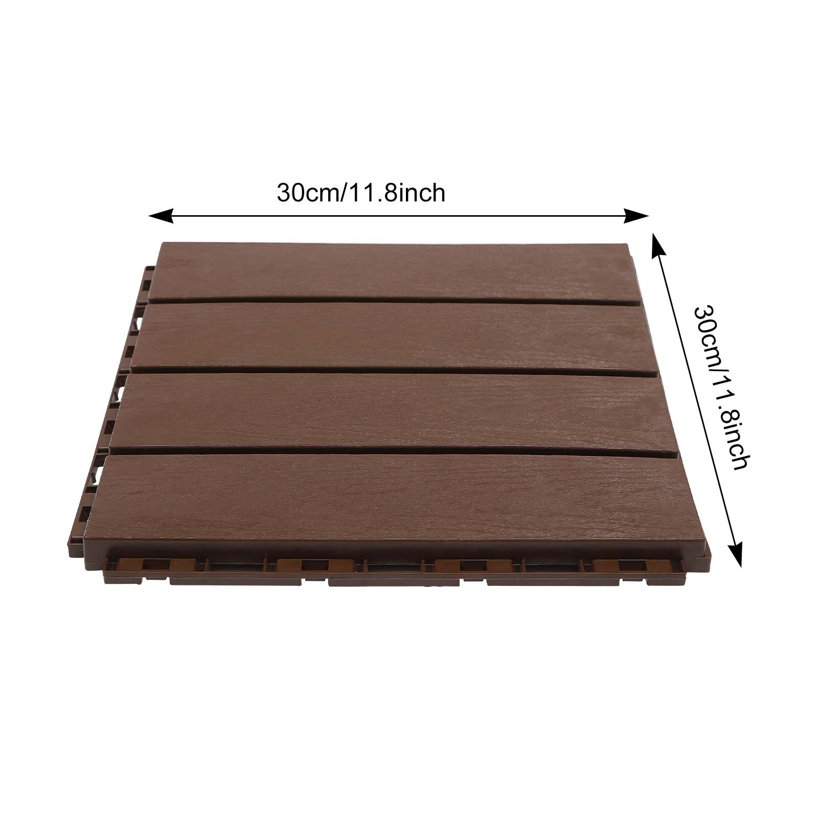 12” Outdoor Living Patio Deck Tiles, Plastic Outdoor Flooring Interlocking